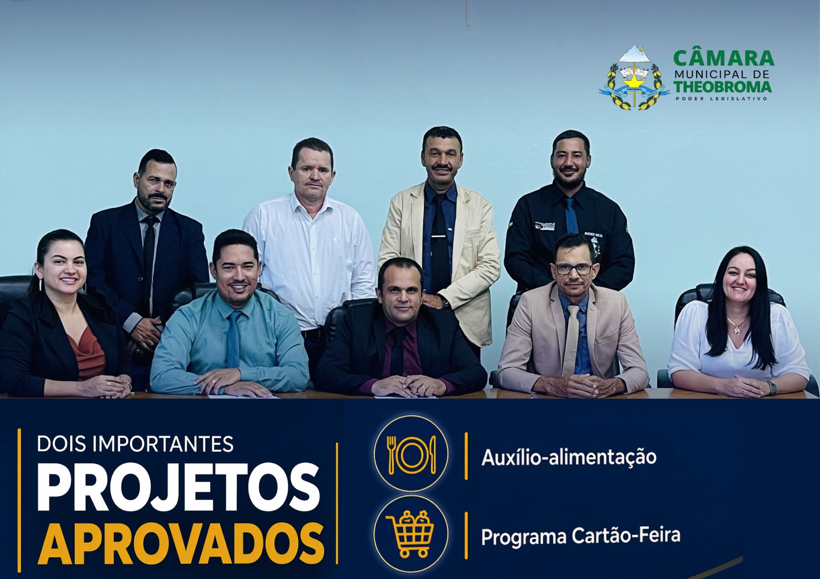 Câmara de Theobroma aprova projetos que instituem auxílio-alimentação e Programa Cartão-Feira